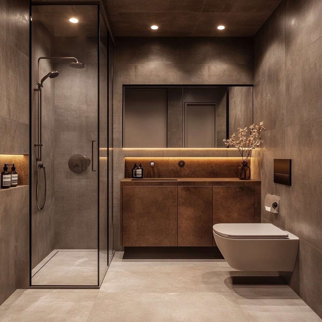 Large tiles in Toronto Bathroom